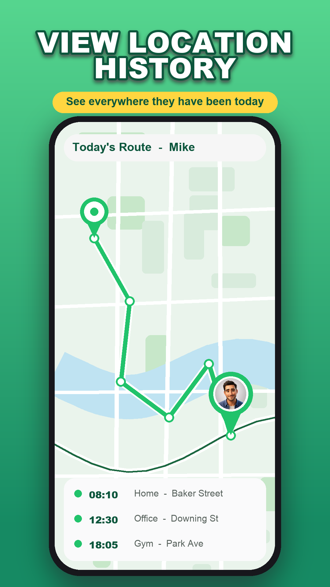 Location history route view